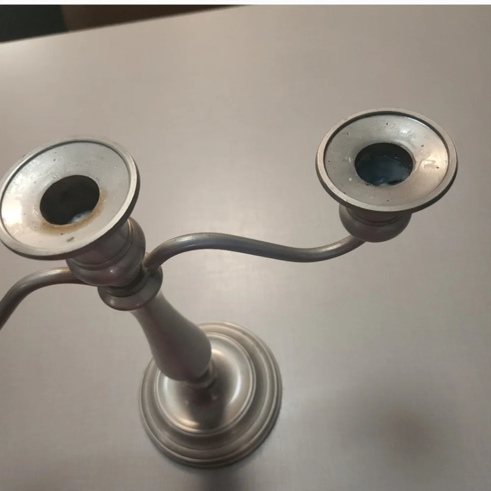 RH Restoration Hardware Silver 3 Candle Candlebra Heavy